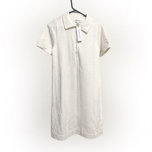 The Drop Cream Collared dress with button front and short sleeves. Size M
